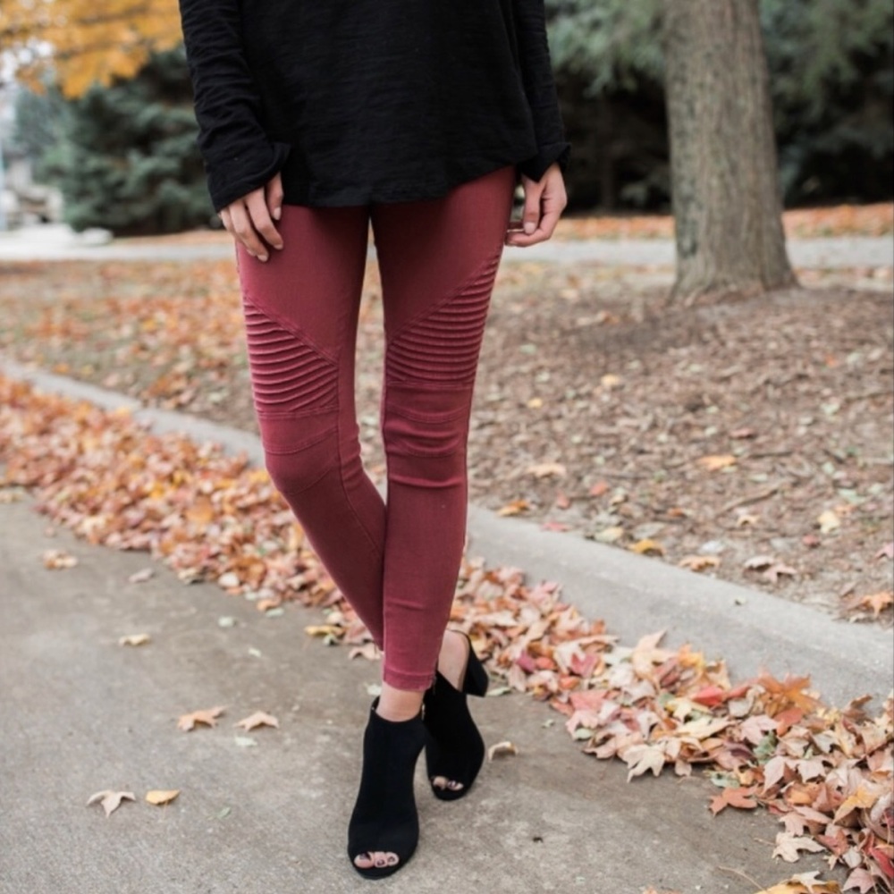 Mauve Ankle Zip Motto Leggings - Picture 1 of 7